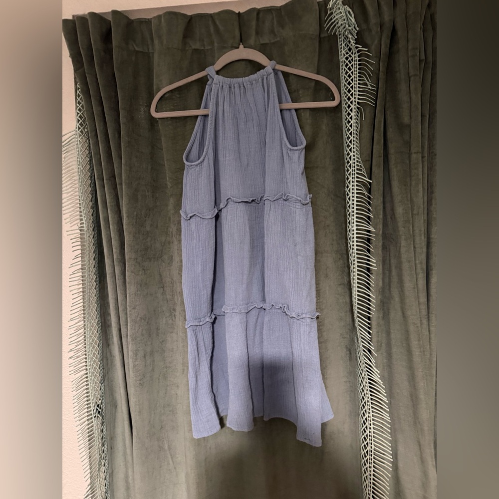 Elegant Sleeveless Blue Midi Dress
